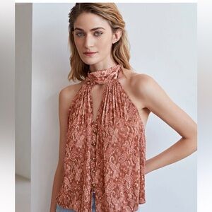 MOTF paisley pleated halter top, NWT